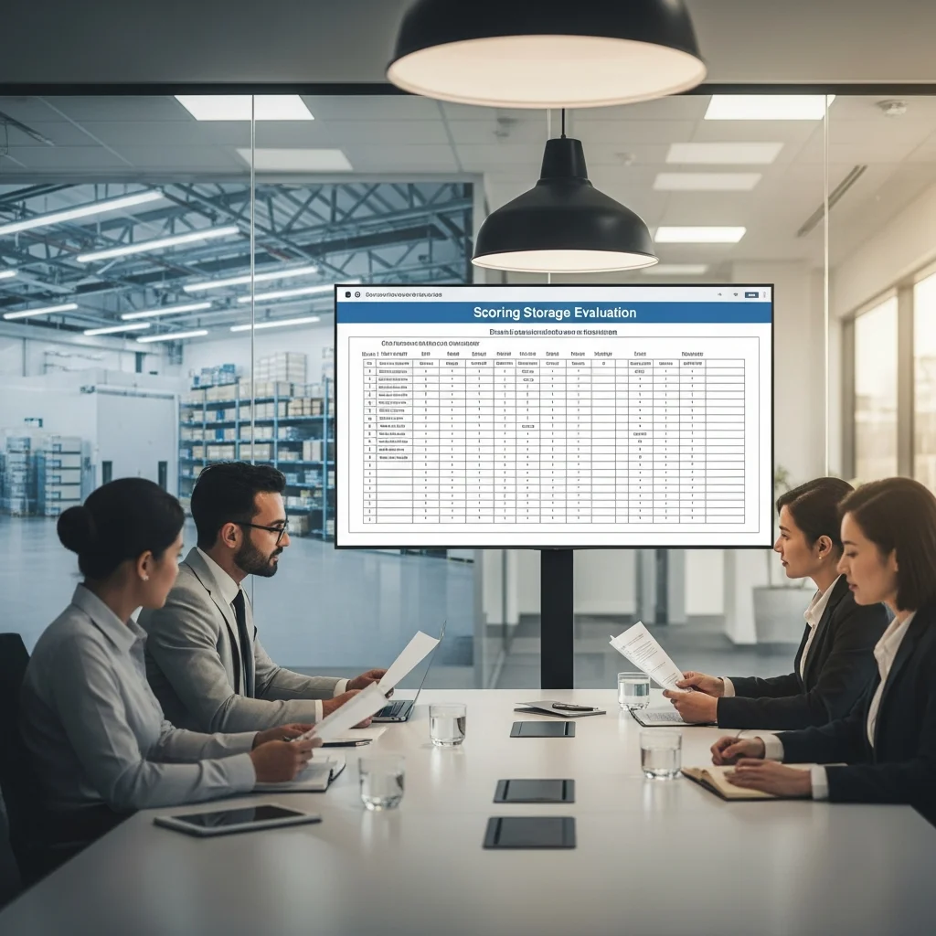 Enterprise procurement team evaluating cold storage partners using RFP scoring matrix